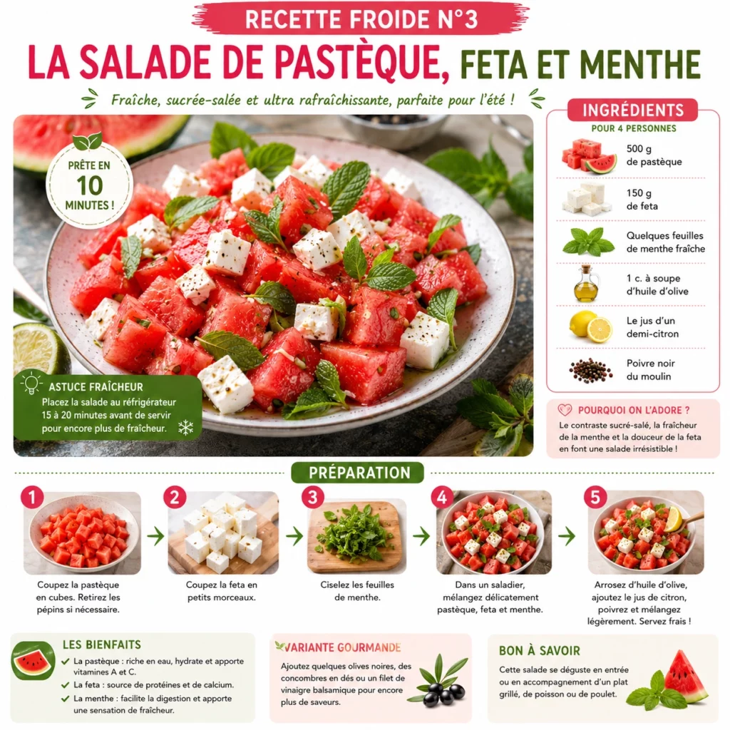 La salade de pastèque frais et facile